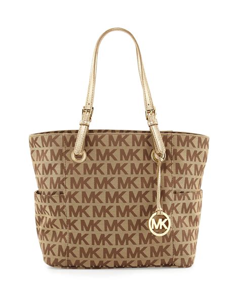 michael kors blue and brown bag|michael kors brown tote bag.